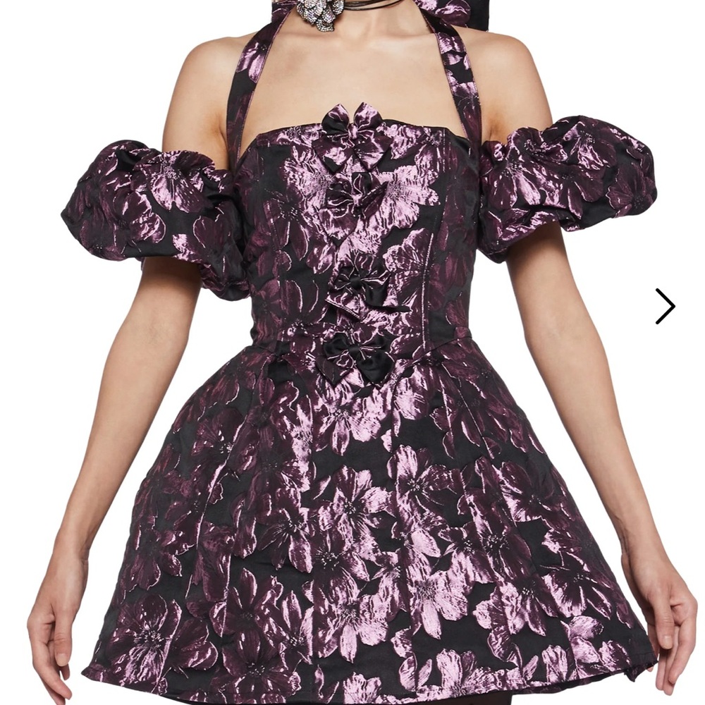 1X POLISHED POISE MINI DRESS Floral Purple and Black Dress Dolls Kill - Picture 13 of 13